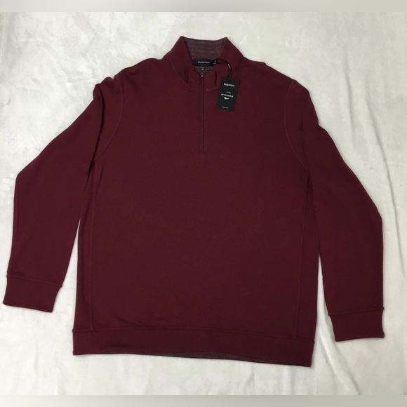 Bugatchi Maroon 1/4 Zip Pullover Size XXL - Picture 2 of 7